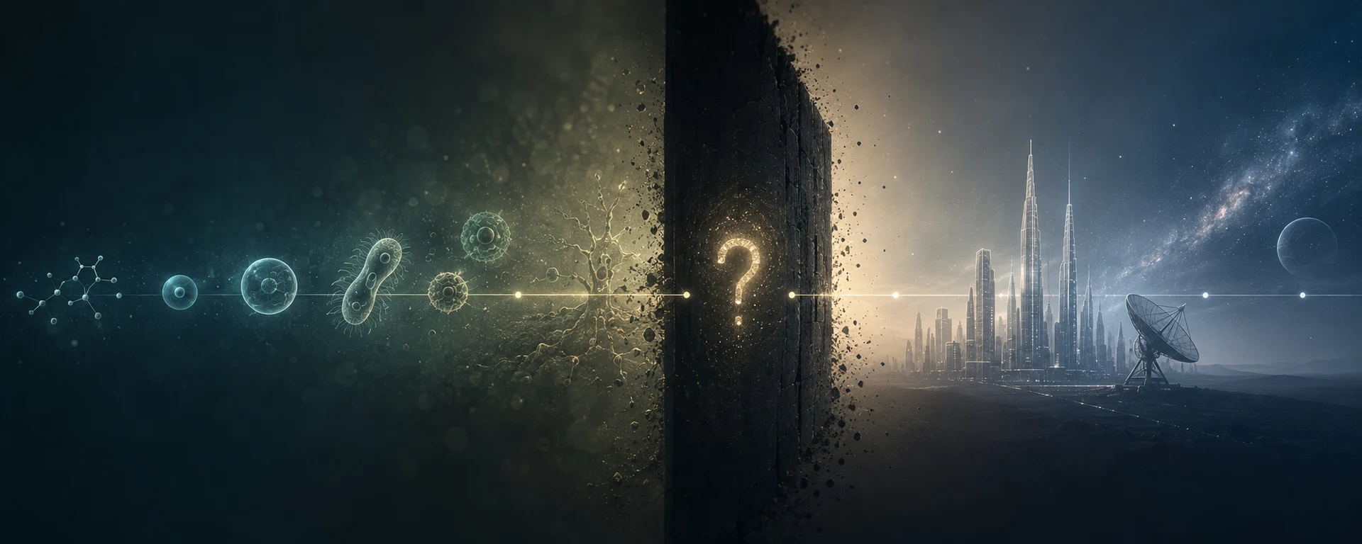 Great Filter hypothesis barrier between simple life and a spacefaring civilisation among distant stars