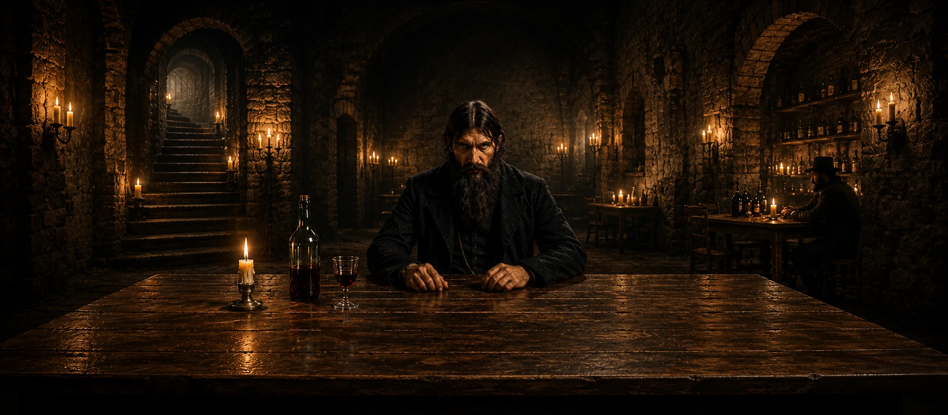 Grigori Rasputin, whose death in 1916 remains disputed, did he die from poison or a bullet? Photographed in imperial Russia